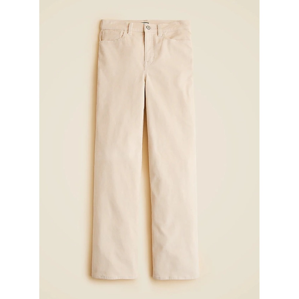 J.Crew Corduroy Pants Beige‎ Wide Leg High Rise Women Size 32T